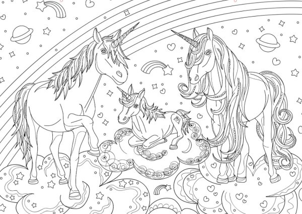 Раскраска Единороги