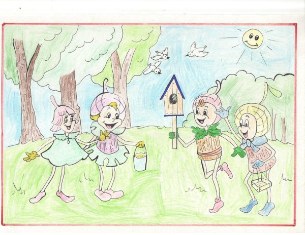 Рисование на тему Эколята