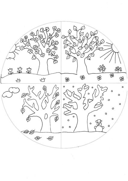 Раскрасить деревья по временам года