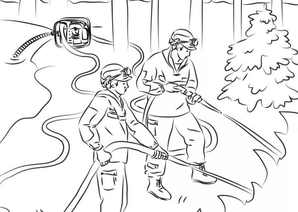 Лесной пожар раскраска