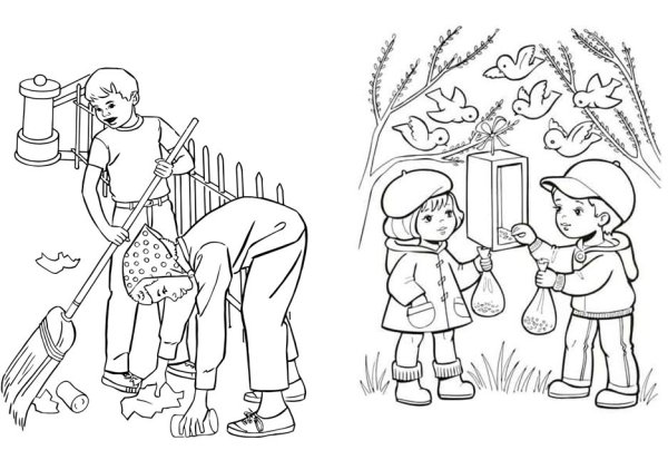 Защитники природы раскраска