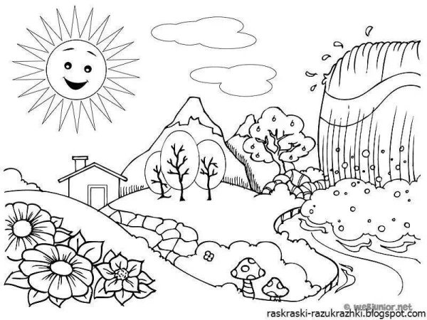 Раскраска природа для детей