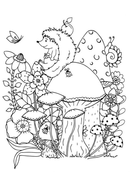 Раскраска антистресс Ежик