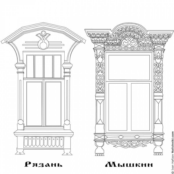 Эскиз оконного наличника