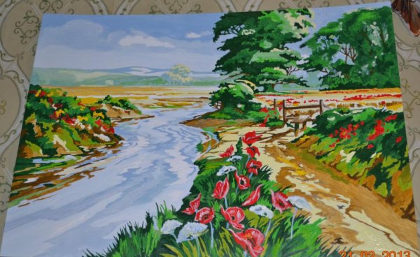 Раскраска по номерам пейзаж