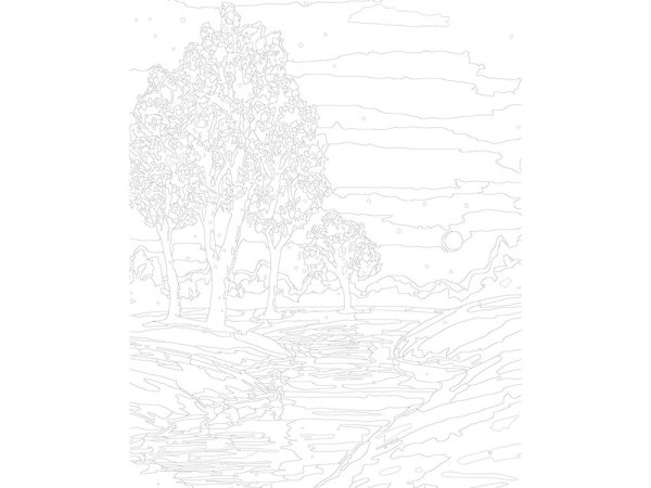 Раскраска по номерам пейзаж