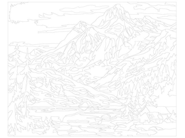 Раскраска по номерам пейзаж