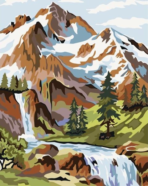 Рисование горного пейзажа