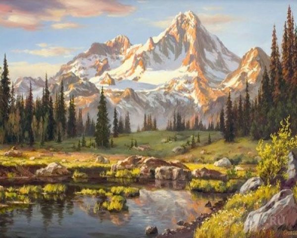 Картина по номерам горный пейзаж