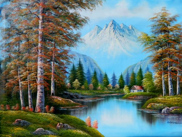 Горы акрилом на холсте