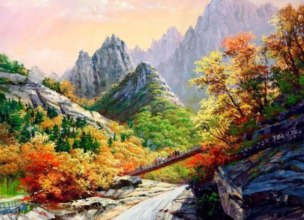 Осенний пейзаж корейских художников