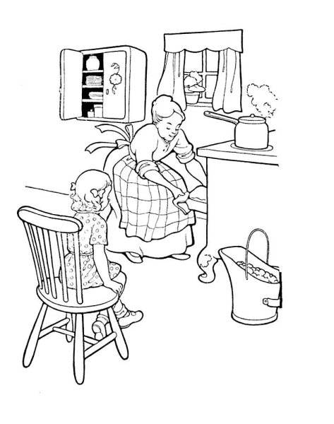 Раскраска для девочек кухня