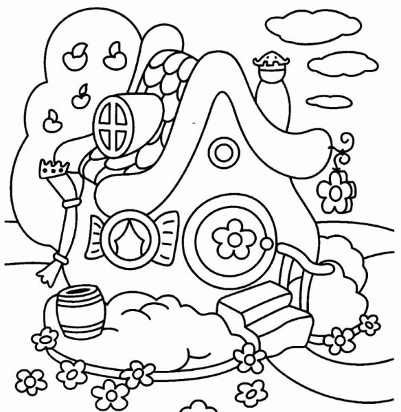 Дом Копатыча из смешариков раскраска