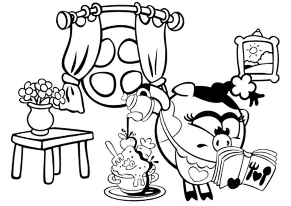 Раскраски Смешарики смешные