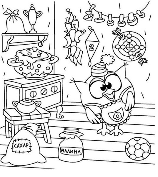 Раскраска Смешарики Биби