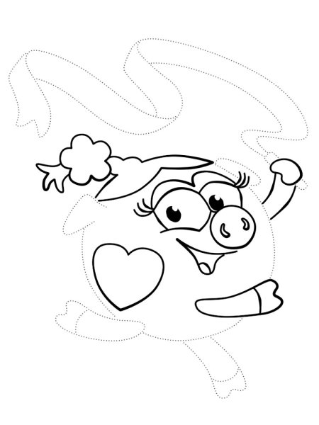 Новогодние Смешарики раскраска