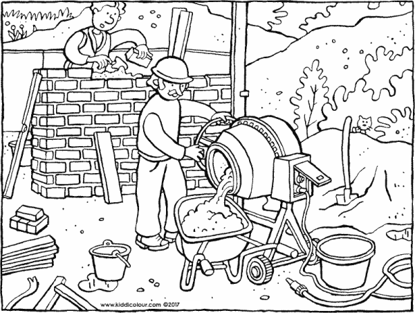 Стройка раскраска для детей