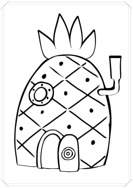 Раскраска дом Спанч Боба из губки Боба