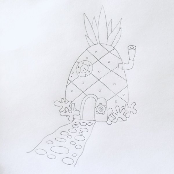 Домик Спанч Боба раскраска