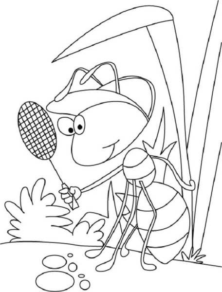 Раскраска муравьишка для детей