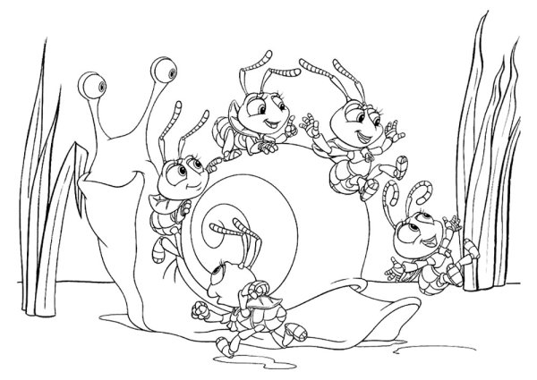 Приключения Флика раскраска