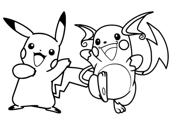 Раскраска покемон Райчу