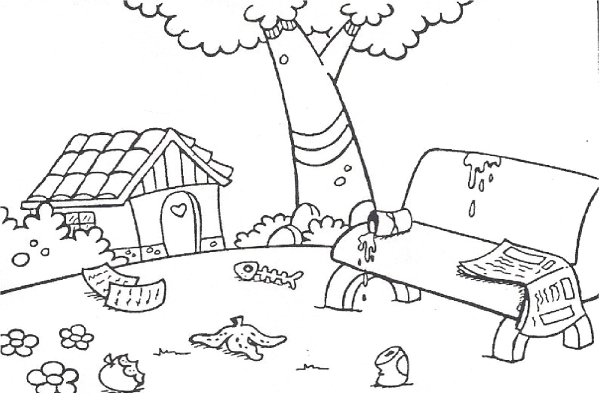 Загрязнение природы раскраска