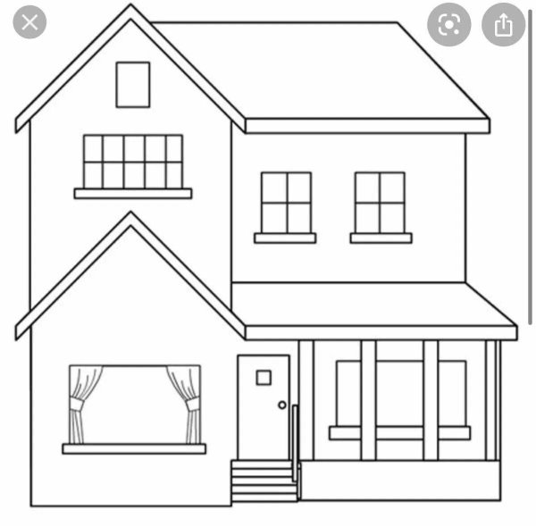 Дом раскраска