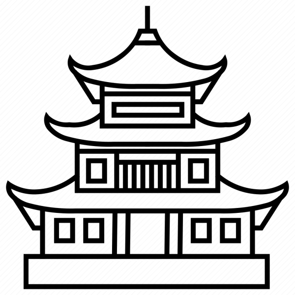 Китайский домик раскраска