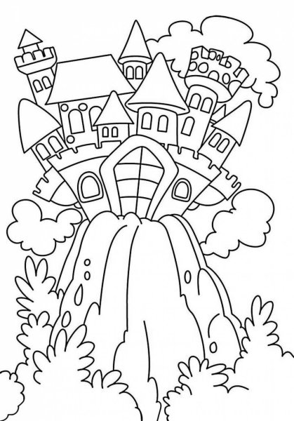 Волшебный замок раскраска