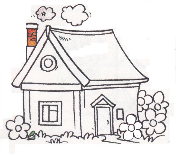 Раскраска домик солнце