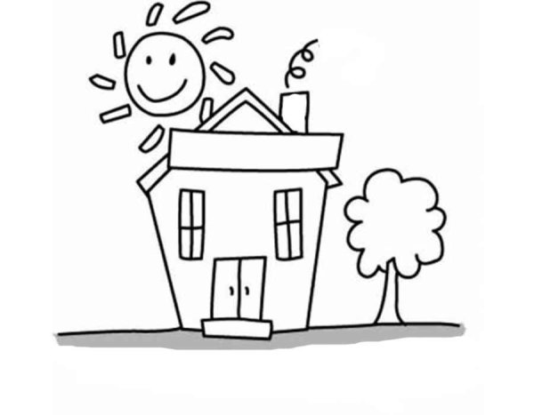 Дом раскраска для детей