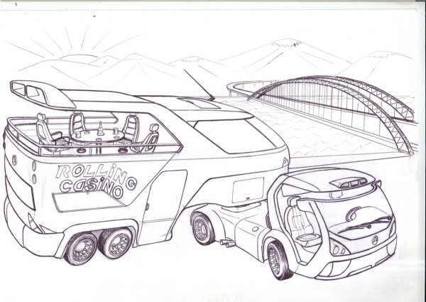 Раскраска дом с машиной