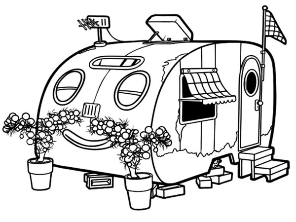 Раскраска дом на колесах