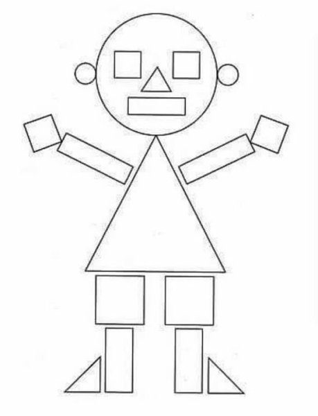 Робот из геометрических фигур для детей