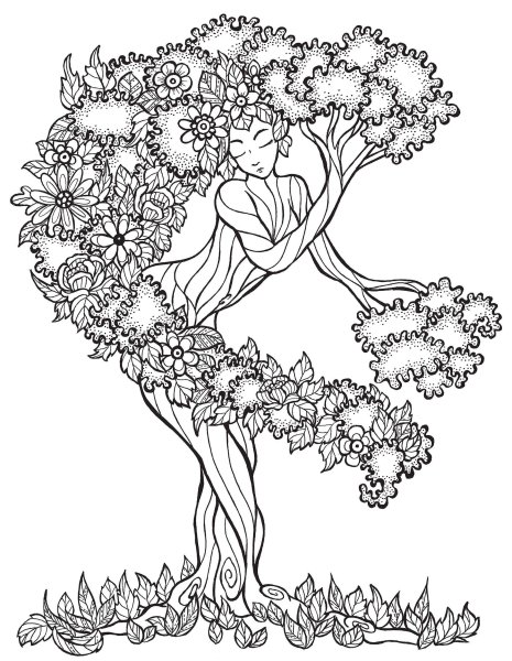 Красивое дерево раскраска