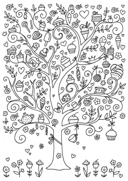 Чудо дерево раскраска