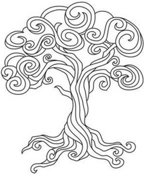 Волшебное дерево трафарет