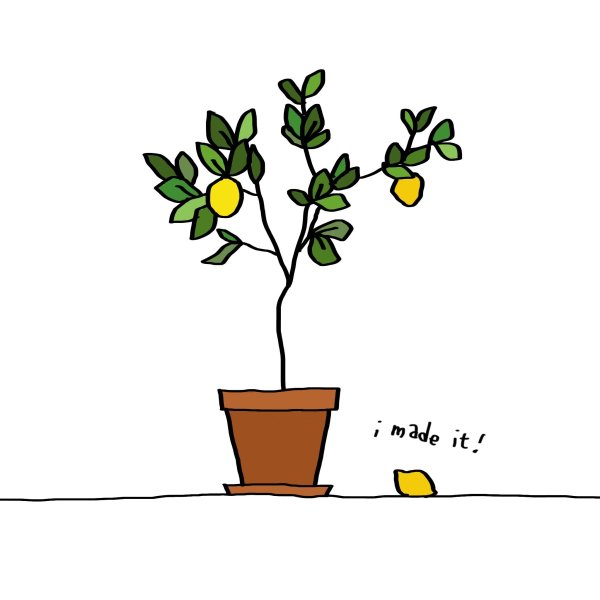 Лимонное дерево маркерами