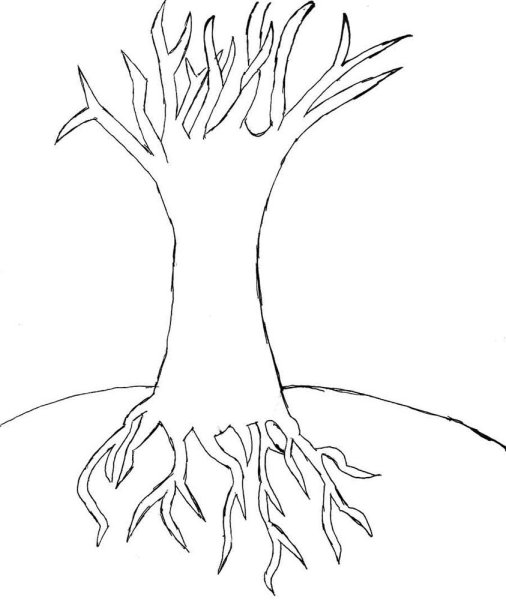 Дерево с корнями раскраска