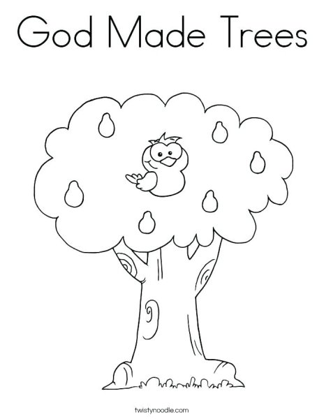 Грушевое дерево раскраска для детей