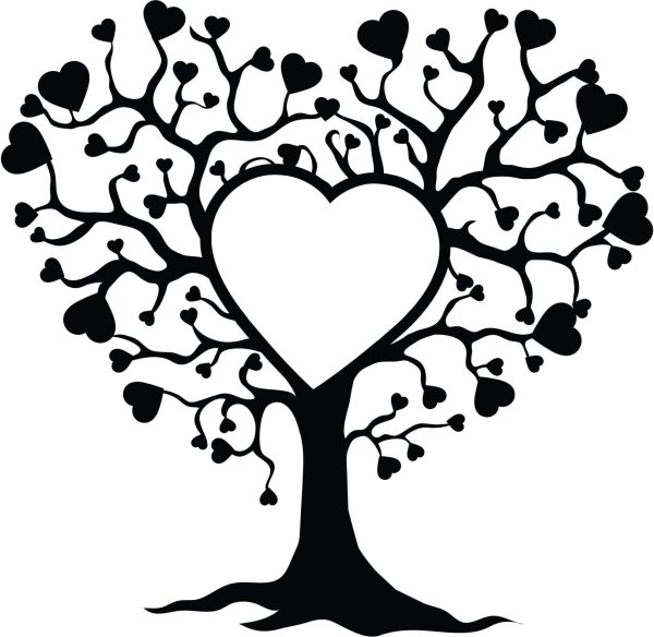 Дерево с сердечками