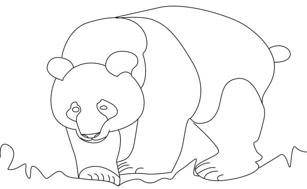 Раскраска медведь Панда