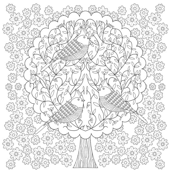 Дерево раскраска для взрослых