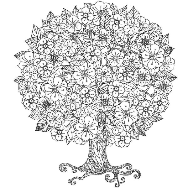 Мандала деревья и цветы