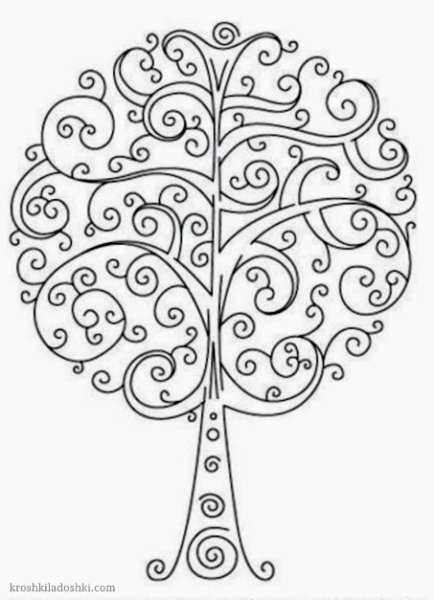 Ажурное дерево трафарет