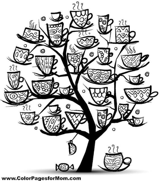 Дерево счастья раскраска