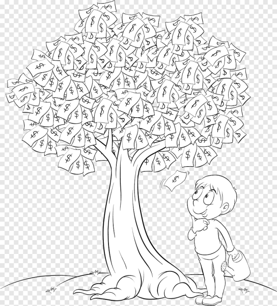 Денежное дерево раскраска