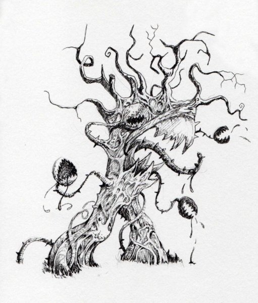 Дерево монстр рисунок