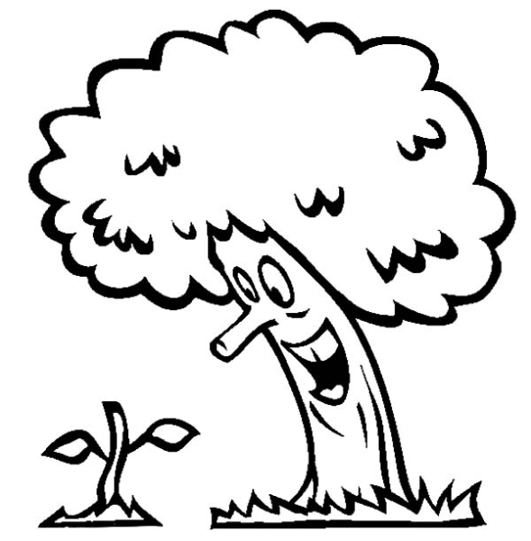 Дерево прикольное раскраска